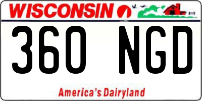 WI license plate 360NGD