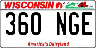 WI license plate 360NGE