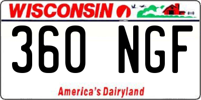 WI license plate 360NGF