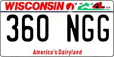 WI license plate 360NGG