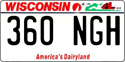 WI license plate 360NGH
