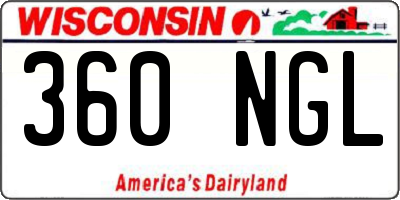 WI license plate 360NGL