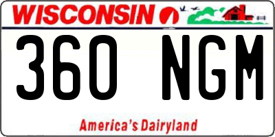 WI license plate 360NGM