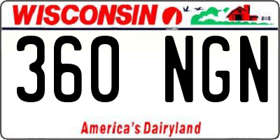 WI license plate 360NGN