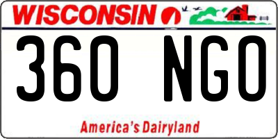 WI license plate 360NGO