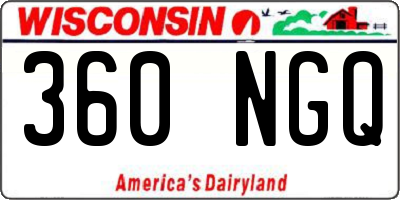 WI license plate 360NGQ