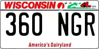 WI license plate 360NGR