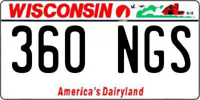 WI license plate 360NGS