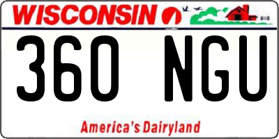WI license plate 360NGU
