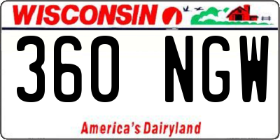 WI license plate 360NGW