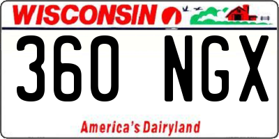 WI license plate 360NGX