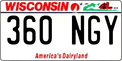 WI license plate 360NGY