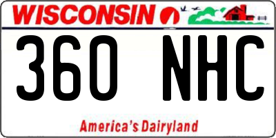 WI license plate 360NHC