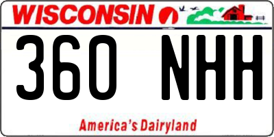 WI license plate 360NHH