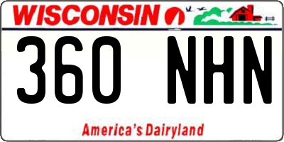 WI license plate 360NHN