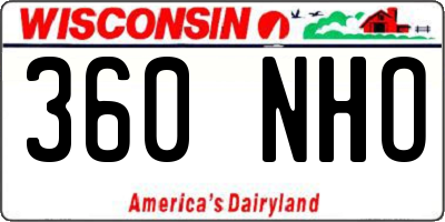 WI license plate 360NHO
