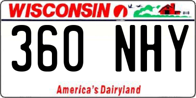 WI license plate 360NHY