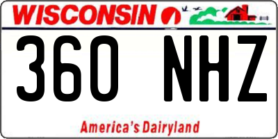 WI license plate 360NHZ