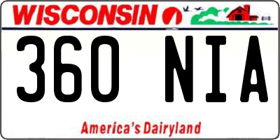 WI license plate 360NIA