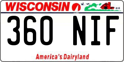 WI license plate 360NIF