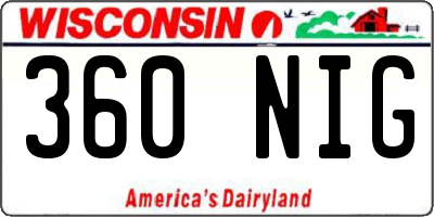 WI license plate 360NIG