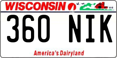WI license plate 360NIK