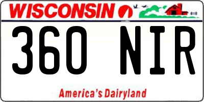 WI license plate 360NIR