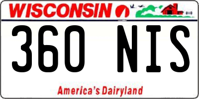 WI license plate 360NIS