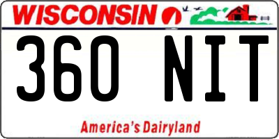 WI license plate 360NIT