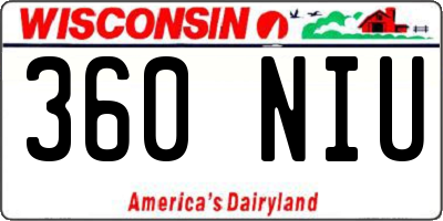 WI license plate 360NIU