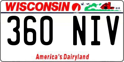 WI license plate 360NIV