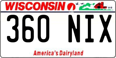WI license plate 360NIX