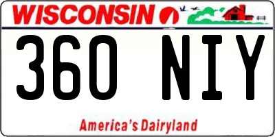 WI license plate 360NIY