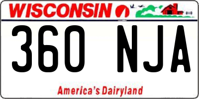 WI license plate 360NJA