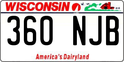 WI license plate 360NJB