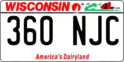 WI license plate 360NJC