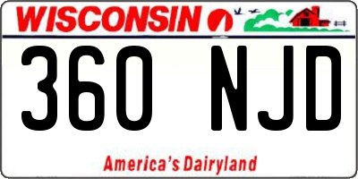 WI license plate 360NJD