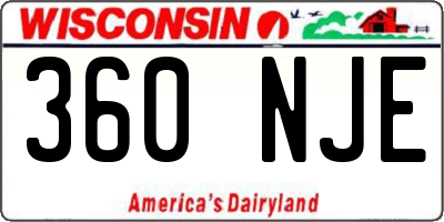 WI license plate 360NJE