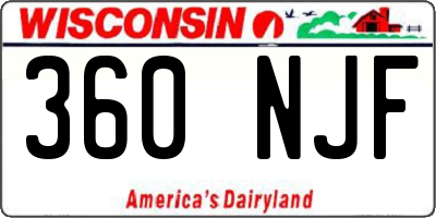 WI license plate 360NJF
