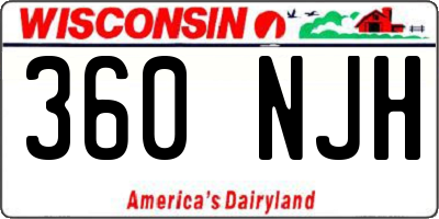 WI license plate 360NJH