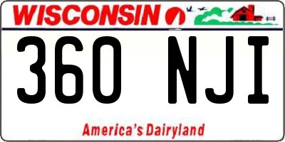 WI license plate 360NJI