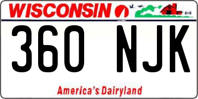WI license plate 360NJK