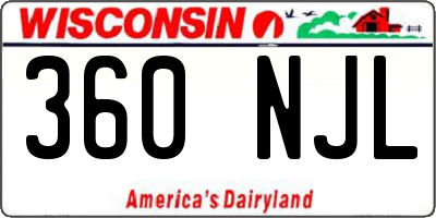 WI license plate 360NJL