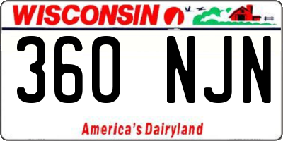 WI license plate 360NJN