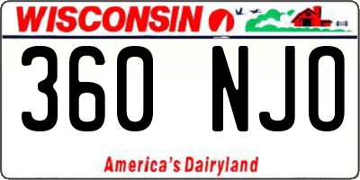 WI license plate 360NJO