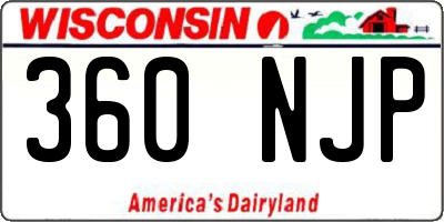 WI license plate 360NJP