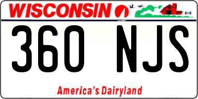WI license plate 360NJS