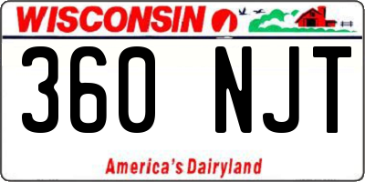 WI license plate 360NJT