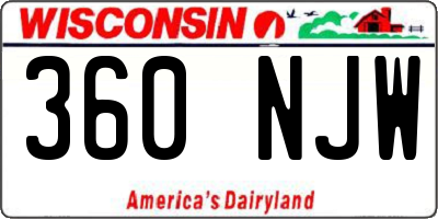 WI license plate 360NJW