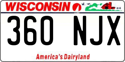 WI license plate 360NJX